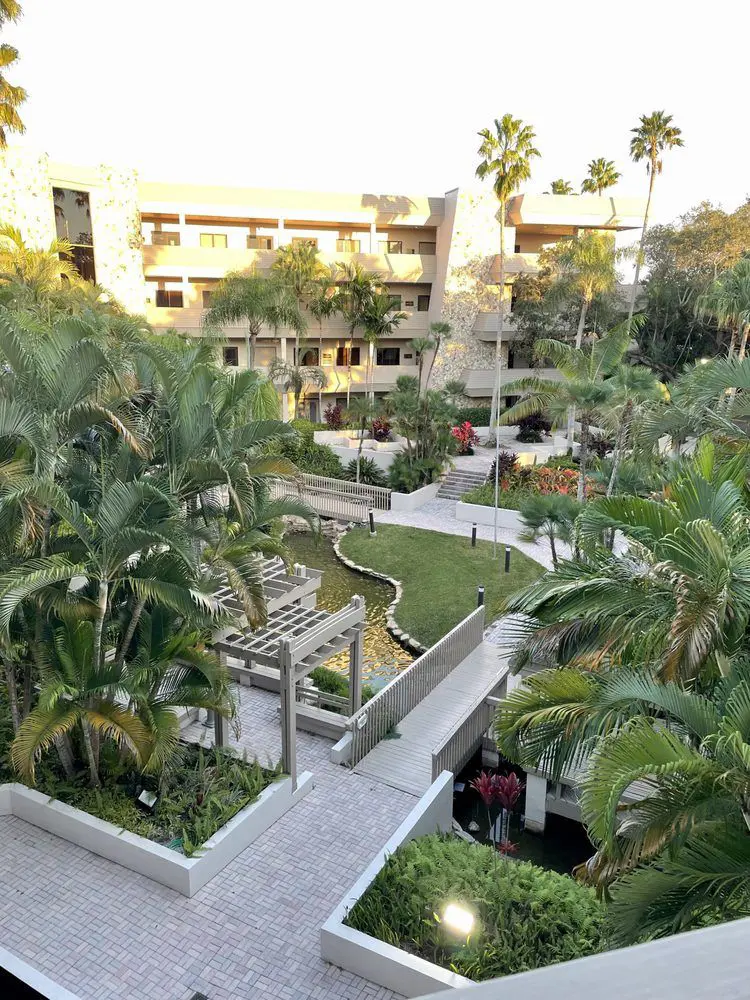 A view of the courtyard from above.